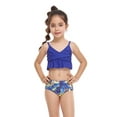 thumbnail image 3 of Faithtur Parent-Child Matching Swimsuit Mother Girl V-neck Ruffle Hem Sleeveless Backless Tie-Up Sling Tops + Printing Shorts, 3 of 9