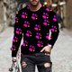 thumbnail image 1 of Ceisia Men's Colorful Glitter Paw Print T-Shirt | Slim Long-Sleeve Crewneck Casual Top Gift, 1 of 5