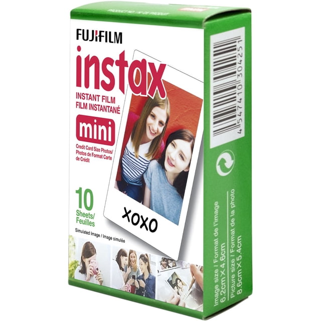 Paquete de película Fujifilm Instax Mini blanca de 10 hojas