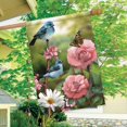 thumbnail image 4 of Spring Welcome House Flag 28x40 Inch Double Outside Vertical Burlap Floral Hummingbirds Summer Large Yard Flags Seas, 4 of 4