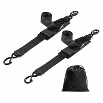 Retractable Ratchet Straps 2x4ft (2 Pack) - Heavy Duty Tie Down Straps for Boats, Cargo, Moving - 500lb Capacity with S Hooks