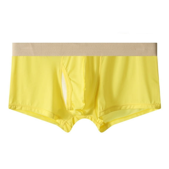 Fgnfyis Men's Breathable Underwear Soft Comfortable Briefs for Daily Wear All Season Elastic Waistband No Ride Up Mens Underwear Briefs Yellow M