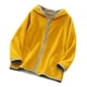 thumbnail image 1 of Gibobby Chamarra de forro polar para niños y niñasNiños pequeños niñas manga larga Otoño Invierno sólido polar con cremallera abrigo con capucha chaqueta(Amarillo, 4-5 Años), 1 of 4