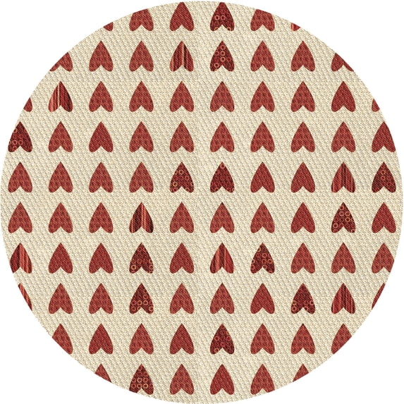 Ahgly Company Indoor Round Patterned Vanilla Gold Area Rugs, 4' Round