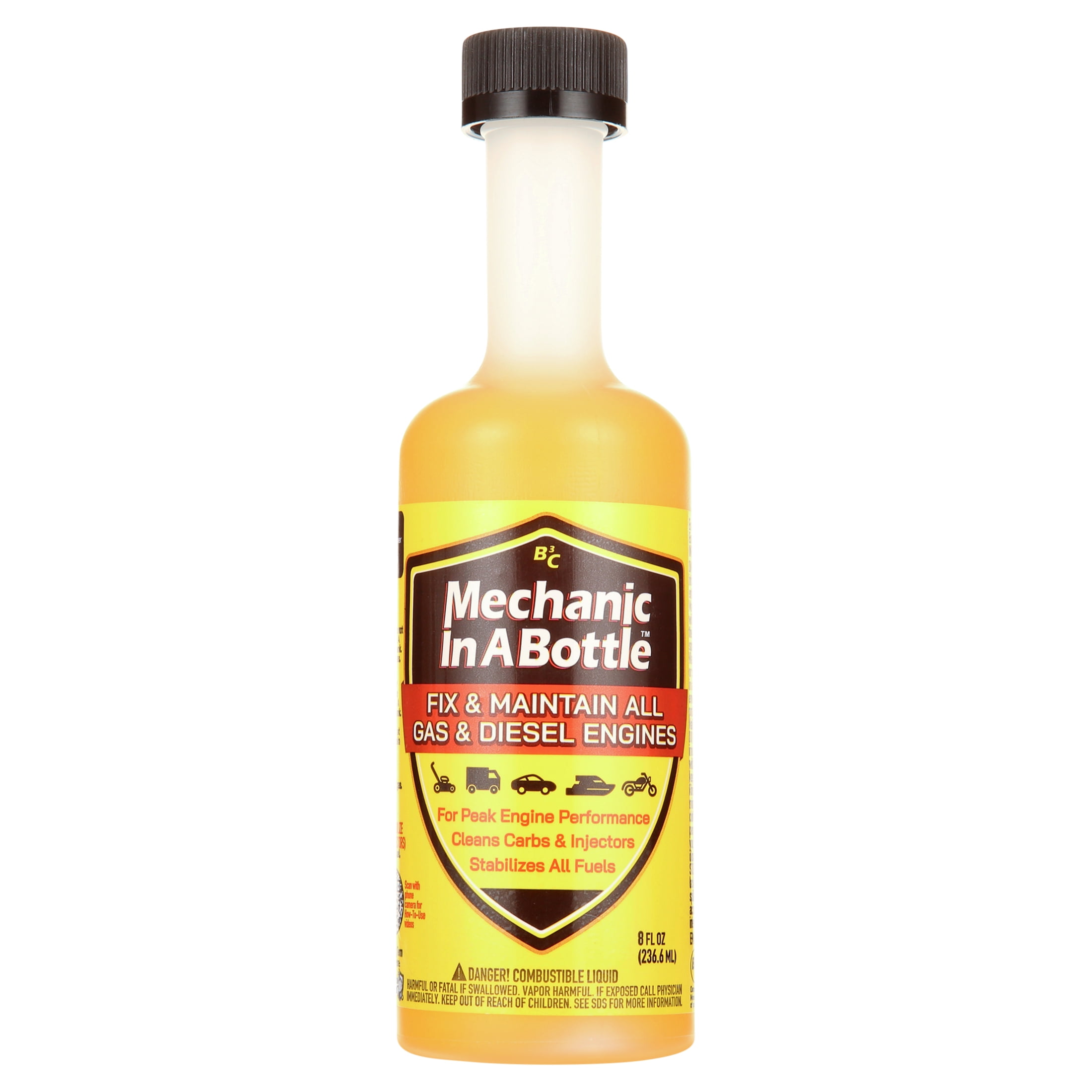 (3 pack) Mechanic in a Bottle Fuel System Fix All Fuel Additive, 8 oz bottle