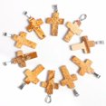 thumbnail image 4 of MATROOY Natural Quartz Crystal Cross Pendant Crucifix Shape Stone Jewelry making-Picture Jasper-5PCS, 4 of 4