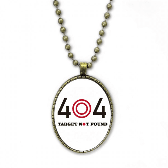 Bull Eye Miss Target Aim Art Deco Fashion Necklace Vintage Chain Bead Pendant Jewelry Collection