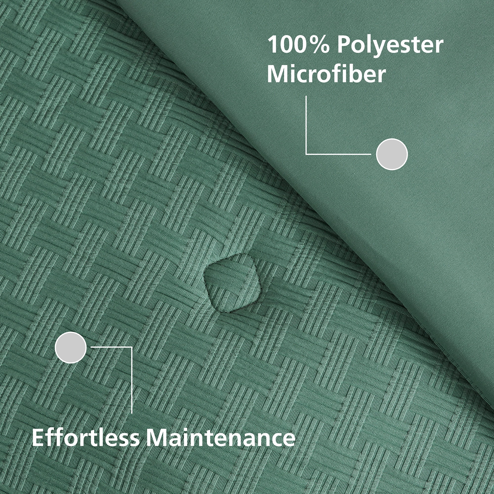 Mainstays Reversible 11-Piece Bed-in-a-Bag Comforter Set with Sheets, Full, Green Basketweave