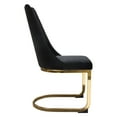thumbnail image 3 of Diamond Sofa Vogue Set of 2 Dining Chairs in Black Velvet with Polished Gold Metal Base, 3 of 5