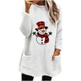 thumbnail image 2 of VgaVtl Womens Christmas Sweatshirts Long Sleeve Fall Winter Womens Sweatshirts No Hood Thick Pockets Graphic Sweatshirt,White 3XL, 2 of 4