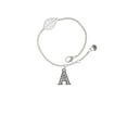 thumbnail image 2 of Delight Jewelry Black Nickeltone Crystal Initial - A - Beaded Border - - Silvertone Leaf Delicate Bracelet, 6.25+1.75", 2 of 4