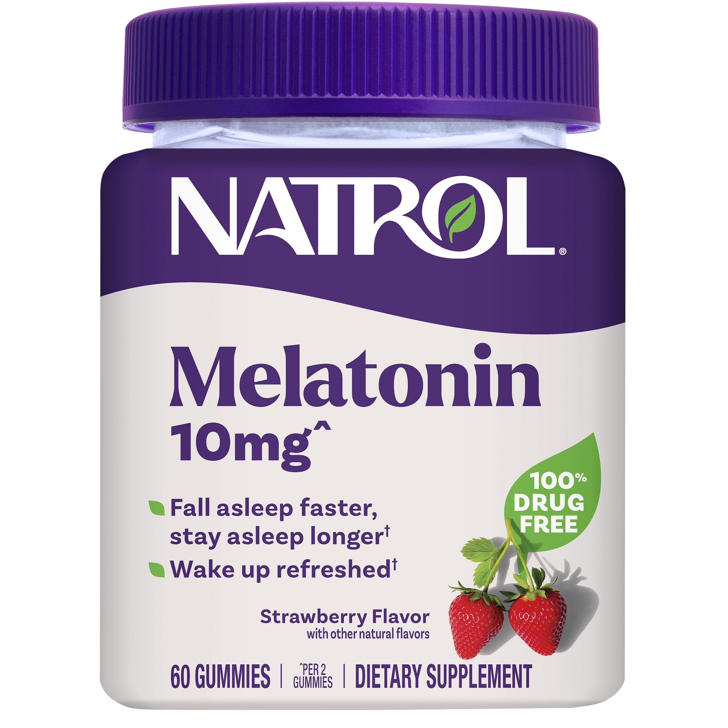 Natrol® 10mg Melatonin Gummies, Supplements for Sleeping, 60 Strawberry Gummies, 30 Day Supply