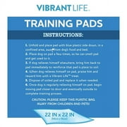 Vibrant Life Training Pads – Super Absorbent, Leak Proof, Fast Dry Dog and Puppy Pee Pads – L 22 in x 22 in, 14 Count