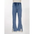 thumbnail image 2 of MSemis Kid Girls Youth Junior Denim Jeans Bell Bottom Flare Pants Blue-A 150, 2 of 7