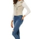 thumbnail image 4 of CHALECO CORTO SIN MANGAS DE SUEDE SINTÉTICO PARA MUJERES CHIC INSPIRADOR TAMAÑO XS BEIGE, 4 of 7