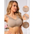 thumbnail image 3 of DARING DIVA Women's Lace V Back Wireless Full Coverage Push Up Pullover Bra M Beige, 3 of 6