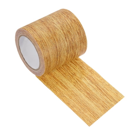 Uxcell Wood Grain Repair Tape 57mm x 4.57m Self Adhesive Wood Grain Colored Duct Tape Waterproof Repair Patch for Furniture Floor Scratch Fix Baseboards DIY Decor Golden Oak