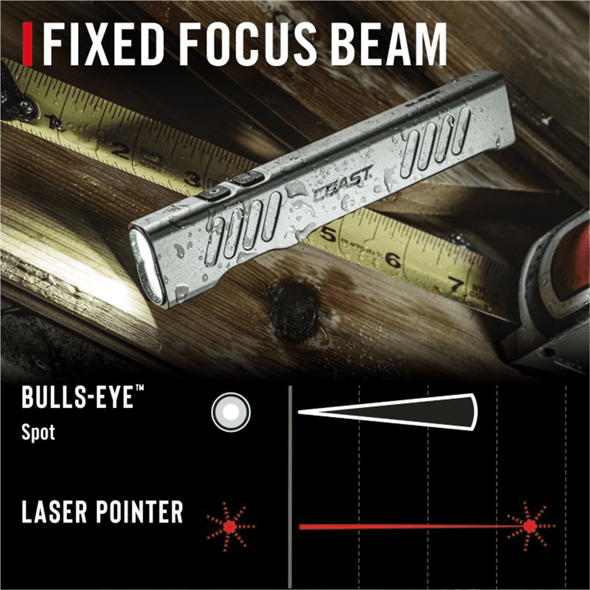 COAST Slayer Pro Laser Flashlight - Black, 1000 Lumen