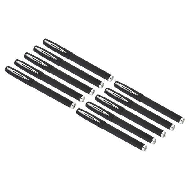 Uxcell 5.6" 0.5 mm bolígrafos de gel de tinta negra, bolígrafos de bola, punta fina, escritura suave, con tapa, paquete de 20