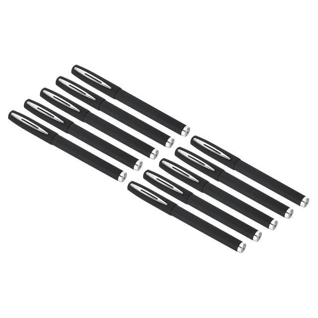 Uxcell 5.6" 0.5 mm bolígrafos de gel de tinta negra, bolígrafos de bola, punta fina, escritura suave, con tapa, paquete de 20