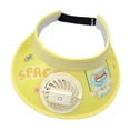 thumbnail image 4 of Sombrero con visera para el sol con patrón de dibujos animados, 3 niveles de velocidad del viento, sombrero de verano/playa para Amarillo, 4 of 9