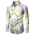 thumbnail image 1 of TechWave Chemise de Pâques pour Hommes, Impression Numérique 3D, Manches Courtes, Col à Revers, Boutons, 1 of 4