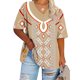 thumbnail image 1 of Fiudx Ofertas Flash Artículos En Oferta Camiseta Deportiva Estampada de Manga Corta con Cuello En V de Gran Tamaño para Mujer, 1 of 4