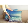 thumbnail image 2 of Ambesonne Tropical Throw Pillow Cover 2 Pack, Beach Sunset Waves, 18", Cream Turquoise, 2 of 5