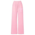 thumbnail image 4 of Bottoms for Girls Bow Tie Wide Leg Lightweight Straight Leg Joggers Pockets Girl Warm Jeans,Pink,160, 4 of 5