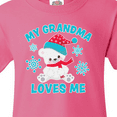 thumbnail image 4 of Inktastic Polar Bear My Grandma Loves Me in Santa Hat with Snowflakes Youth T-Shirt, 4 of 5