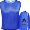 thumbnail image 2 of Athllete DURAMESH Set of 12 - Adult Scrimmage Vests/Pinnies/Team Practice Jerseys with Free Carry Bag (Azure Blue, Large), 2 of 9