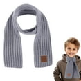 thumbnail image 2 of Splozh Kids Scarf Winter Children's Scarves Warm Scarves Girls Thick Scarves Knitted Boys' and Girls' Baby Scarves Autumn and Winter Grey,One Size, 2 of 4
