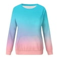 thumbnail image 4 of Xdegoge Womens Sweatshirts Long Sleeve Crew Neck Gradient Color Tunic Tops with Pocket Oversized Casual Streetwear Loose Sweatshirt 2025 Fall Winter Fashion Clothes, 4 of 6
