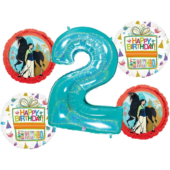 Mulan 2nd Birthday Balloon Bouquet Party Supplies Decoration