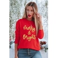 thumbnail image 5 of Women's Red Merry & Bright Printed Christmas Pullover Sweatshirt | [ZhiHiMeRi] | (US 20-22)2XL, 5 of 6