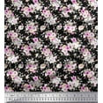 thumbnail image 1 of Soimoi Cotton Voile Fabric Leaves & Rose Floral Print Sewing Fabric Yard 42 Inch Wide, 1 of 3