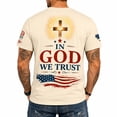 thumbnail image 6 of Men's Christian Patriotic Graphic T Shirt In God We Trust Eagle American Flag Casual Short Sleeve Tee, 6 of 6