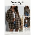 thumbnail image 6 of Xuanfei Women Plaid Lapel Collar Button Down Long Sleeve Top, 6 of 6