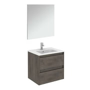 Ambra 60F Pack 1 Samara Ash Free Standing Complete Vanity Unit with Mirror