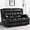 Black, variant on Loberfve Loveseat Recliner Sofa, Fabric Manual Pull Tab Double Reclining with USB Charge Ports, Cup Holders, Recliner 2 Seater Couches for Living Room, RV, Gray