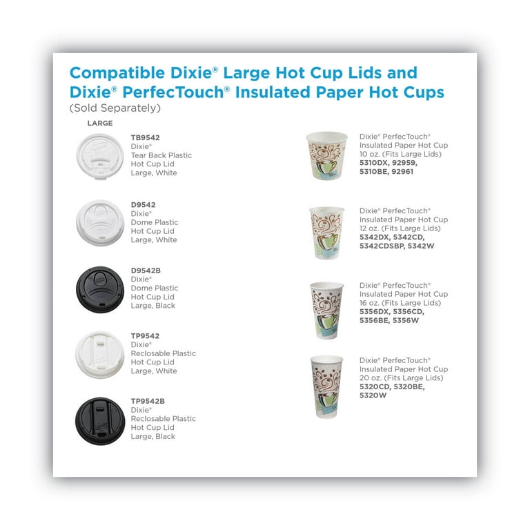 Dome Drink-Thru Lids, Fits 10 oz to 16 oz Paper Hot Cups, White, 1,000/Carton Dome Drink-Thru Lids, Fits 10 oz to 16 oz Paper Hot Cups, White, 1,000/Carton