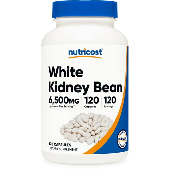 Nutricost White Kidney Beans Capsules 650mg 120 Capsules - Non-GMO Supplement