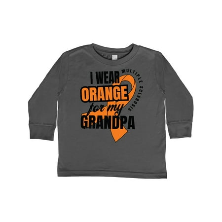 

Inktastic I Wear Orange For My Grandpa Multiple Sclerosis Awareness Gift Toddler Boy or Toddler Girl Long Sleeve T-Shirt