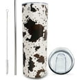 thumbnail image 1 of Athenstics Cow Print Gifts for Women Men - Cow Print Tumbler Cup With Lid and Straw - 20 Oz Stainless Steel Insulated Water Bottle - Birthday Christmas Gift, 1 of 6