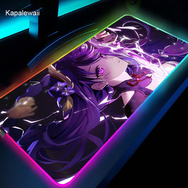 Genshin Impact-alfombrilla de ratón RGB para juegos, alfombrilla de ratón grande Xsl, almohadillas para teclado, Alfombra de goma para ordenador, alfombrilla de escritorio retroiluminada, 900x400mm LIUWENJING unisex