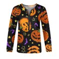 thumbnail image 4 of Mujeres Halloween Impreso Sudaderas Manga Larga Casual Pullover Blusa Camisas Fridja ghj987+1567, 4 of 4
