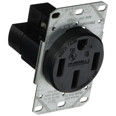 4 Wire Dryer Receptacle Range And Dryer Receptacle 50 Amp 3 Pole 4 Wire Black By Hubbell Wiring Ship from US ()