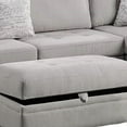 thumbnail image 3 of Cato 3 Piece L Shape Sectional Sofa Set with Ottoman, 2 Pillows, Off White, 3 of 5