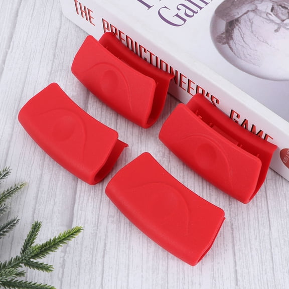 Masteelf Yellow Silicone Pot Handle Covers Heat Resistant for Kitchen Use Suitable for Cookware like Wok and Pan 4pcs