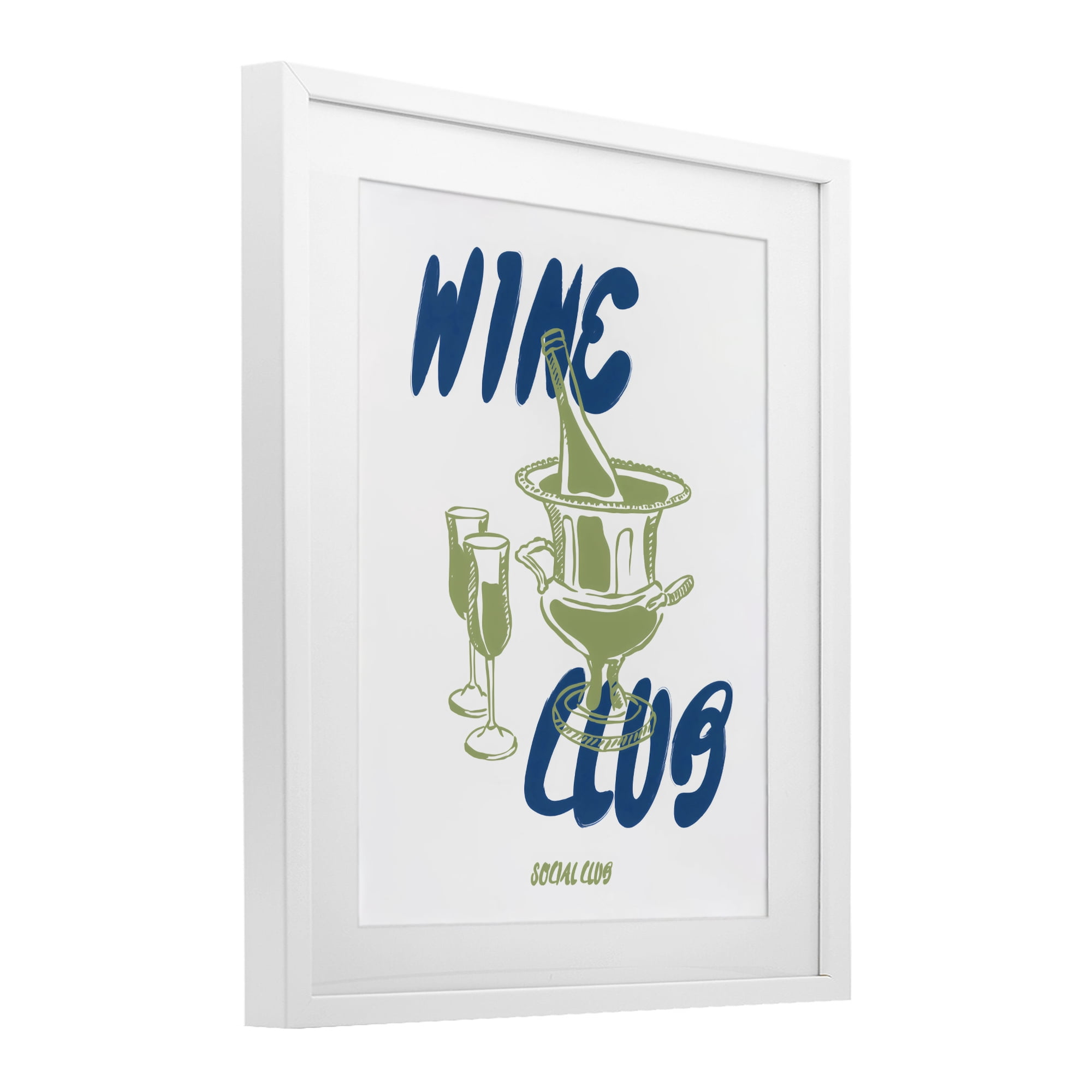 Stupell Industries Wine Club Social Evening Toast White Framed Print Under Glass, design by The Prints Vibe